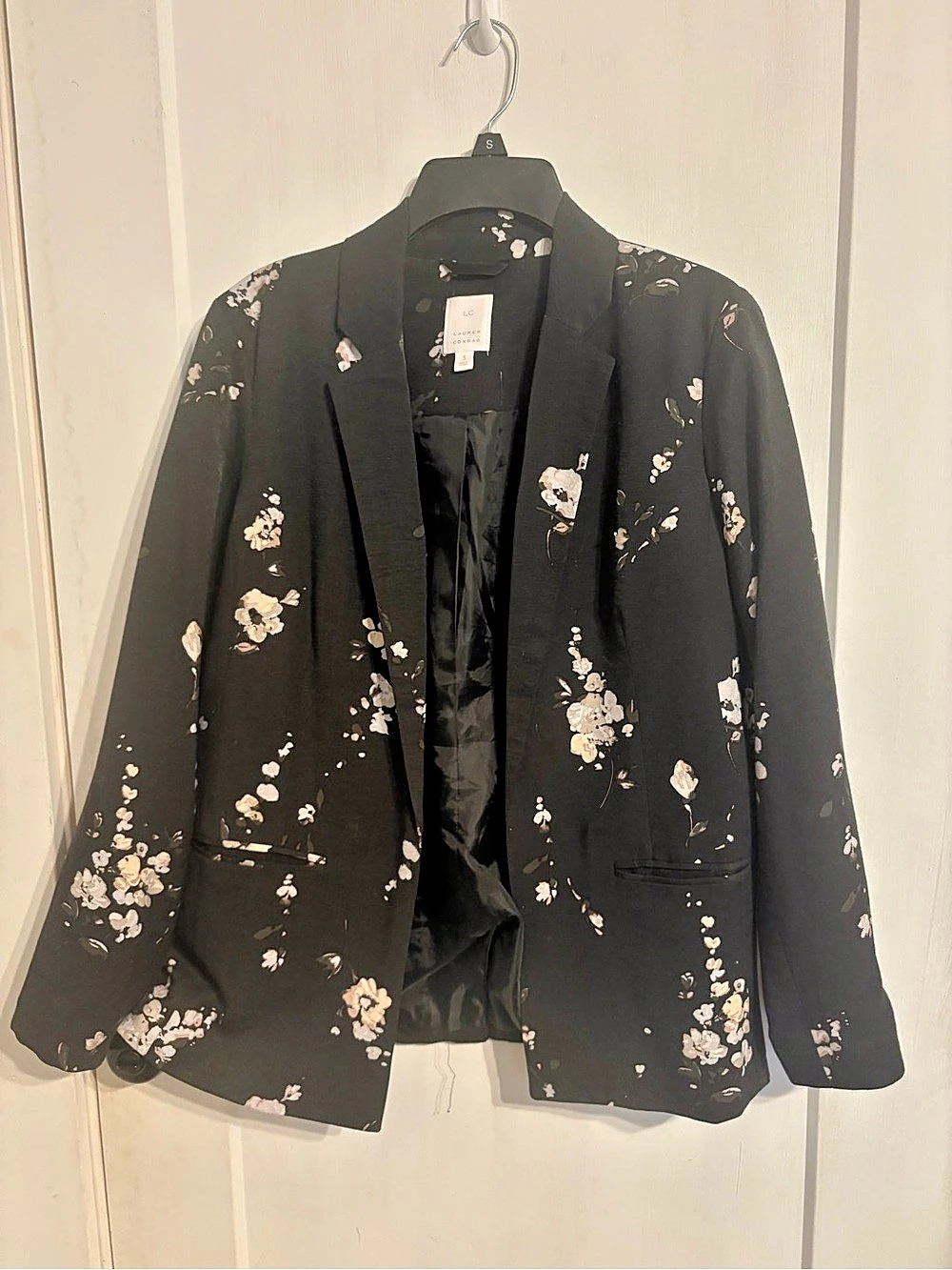 LC by Lauren Conrad Floral Blazer in Black & Pink